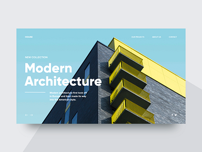 Modern Architecture 🏢 - Clean Website Concept 2d concept design ecommerce header homepage landing page minimal minimalism redesign shop slider store ui ui design uiux ux web webdesign website