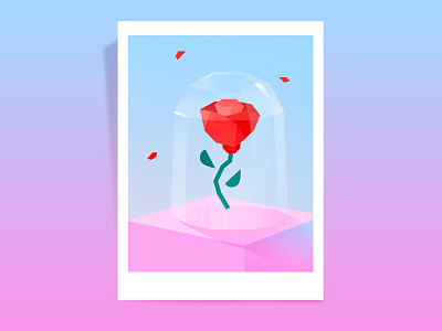 love rose、beauty beauty and the beast blue colorful design happy valentines day illustration pink rose 插图 设计