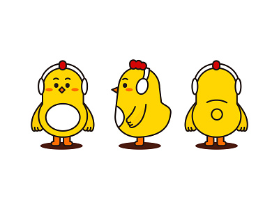 Radio chicken animal character character design chicken colorful cute design illustration radio yellow 图标 插图 设计
