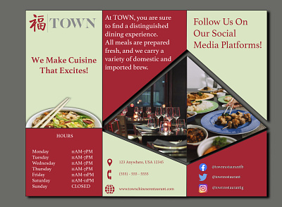 Town Brochure Concept 1 branding brochure layout print restaurant