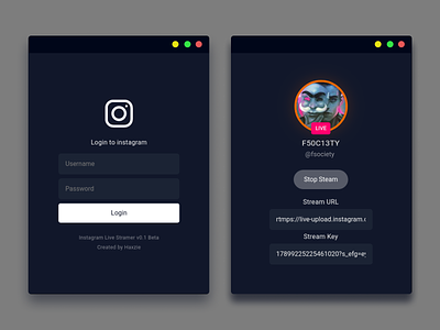 Instagram Live - Streaming Client Desktop App