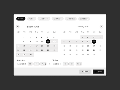 Date and Time Picker Widget application design ui ux web design webdesign