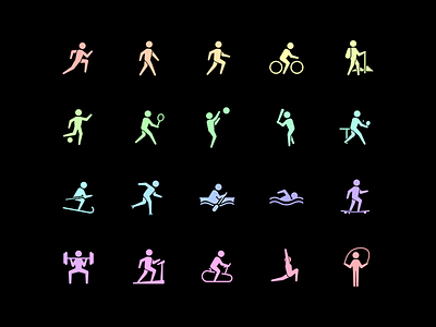 Fitness Icons athlete fitness icon icons rainbow sport