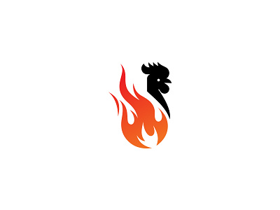 Logo for Hell's Chickens resturant black chicken fire flame logo orange