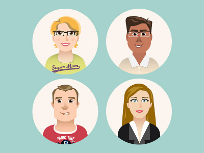 Portrait Icons digital illustration icons portraits vector