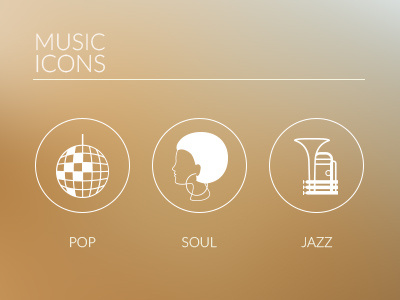Icons Music icons illlustration jazz music pop soul ui vector