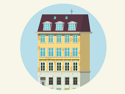 Copenhagen architecture art brick copenhagen house illustration vector