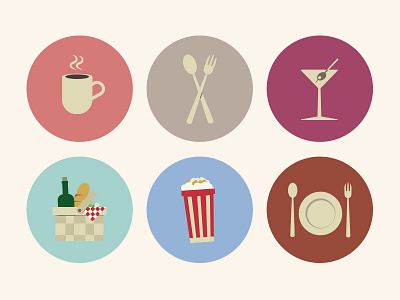 Icons Activities activities bar brunch cinema cocktail coffee icons picnic vector