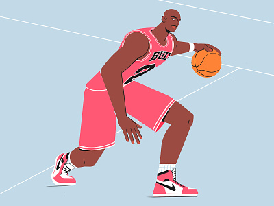 Michael 2 ball basket ball basketball basketball player bulls character chicago chicago bulls illustration michael michael jordan movement procreate procreateapp vintage