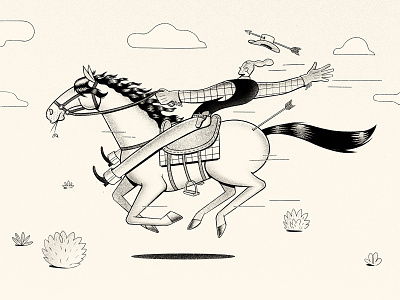 All the Pretty Horses cowboy cowboy hat gallop horse illustration procreate procreateapp run running western