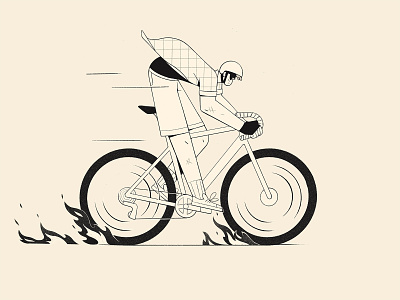 Gravel bicycle bicycling bike character design cycle flames gravel illustration procreate speed