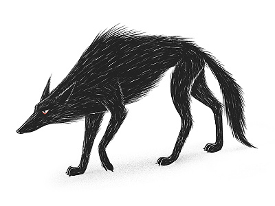 Big Bad Wolf bad black wolf character character design dog illustration mean procreate savage walk wild wolf