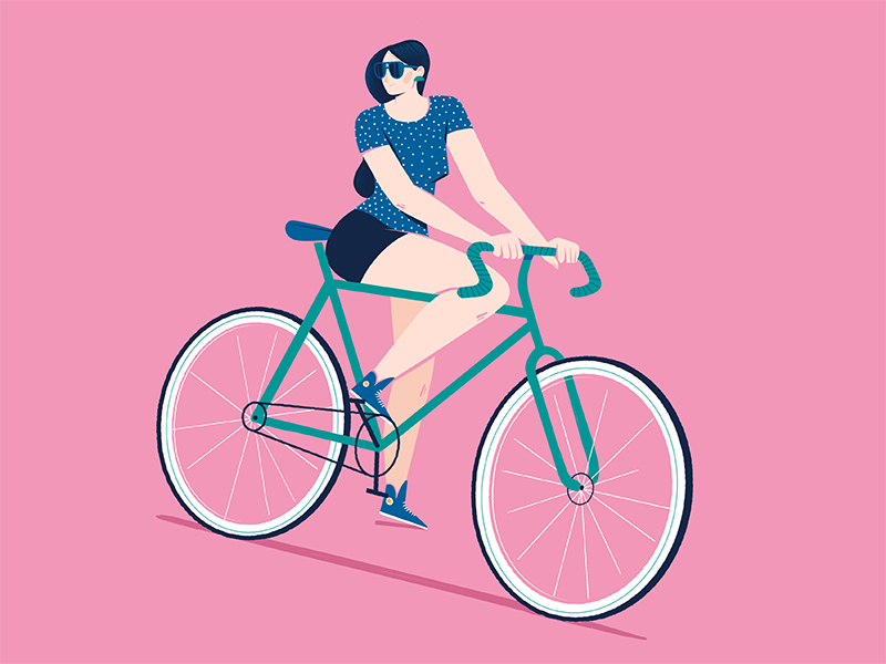 I wanna ride my bicycle 2 bicycle bike bikng character character design cycle cycling girl illustration procreate ride sexy woman