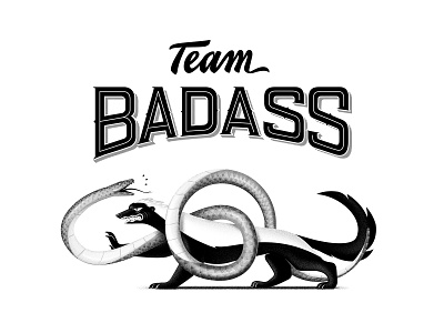 La Team Badass (The badass team) badass character design honey badger illusrator illustration ratel snake team team spirit