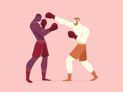 Sting like a bee boxer boxing characters fight fighter geometic illustration men minimal procreate sport wrestle wrestler wrestling