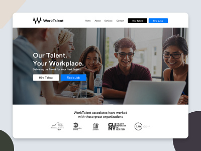 WorkTalent - WIP brand concept job portal job search minimal modern talent uiux web design website concept wix workplace