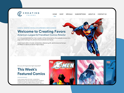 Comic Book Website - Concept comic comic art comic book comics concept dc comics design ecommerce marvel modern rebranding store superhero superman ui uiux website concept website design