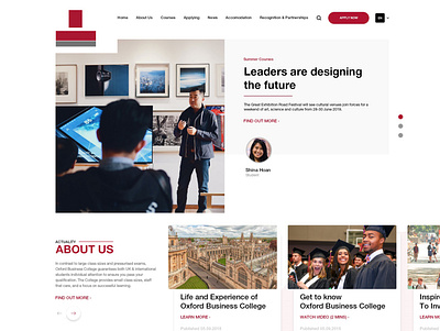 College Website Shot - Rebrand concept education website modern rebranding redesign slider student uiux website design