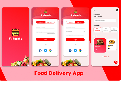 Fatmote Food delivery app app design graphic design illustration ui