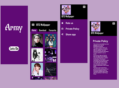 BTS Wallpaper app design graphic design logo ui