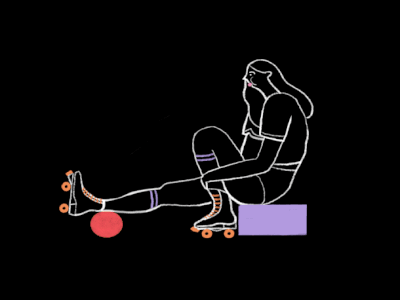 Rollergirl bubblegum drawing gif girl illustration line pop rollerskate skater sketch sport