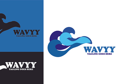 water wavy logo design- wave logo attractive blue branding design graphic design illustration layers logo ocean river sea vector water wave