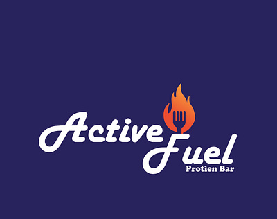 active fuel logo design attractive bar branding design fire food fuel graphic design illustration logo motion graphics protien restaurant spoon typography vector