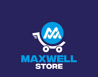 Maxwell store logo design- Restaurant logo attractive branding design graphic design illustration logo m maxwell restaurant store trolley typography vector