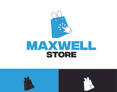 Shopping store logo attractive bag branding click design graphic design hand illustration logo online restaurant shop shopping stores typography vector