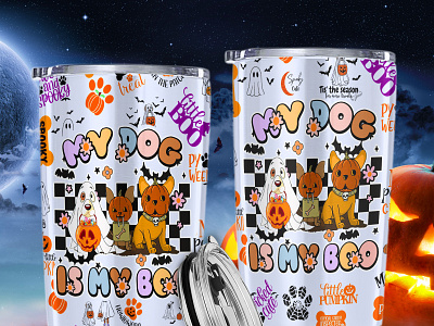 My Dog Is My Boo Tumbler DucNh Desgin branding graphic design vector