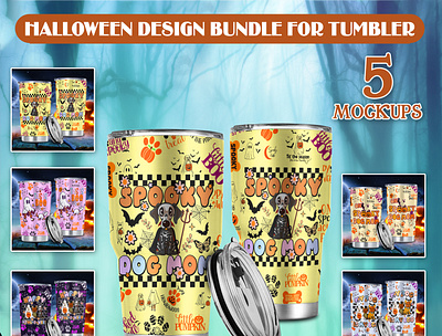 Halloween Pets Design Bundle For Tumbler DucNH Design branding design graphic design illustration vector