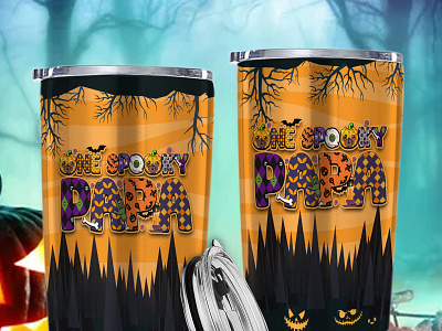 One Spooky PaPa Tumbler DucNH Design branding graphic design vector