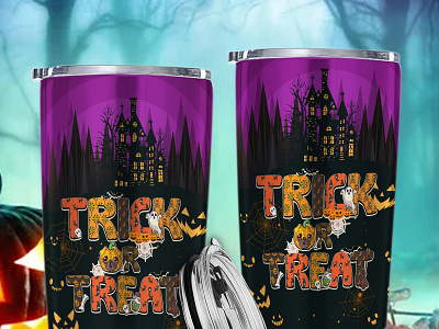 Trick Or Treat Tumbler DucNH Design branding graphic design vector