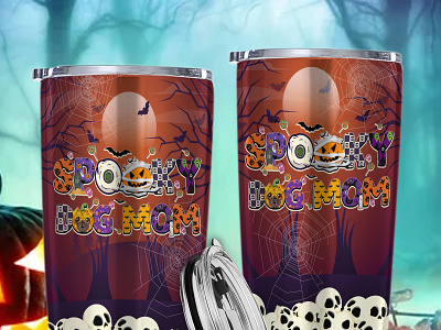 Spooky Dog Mom Tumbler DucNH Design branding graphic design vector