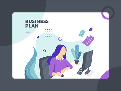 Business Plan Illustration app art business cartoon character character design design flat design illustration plan ui vector