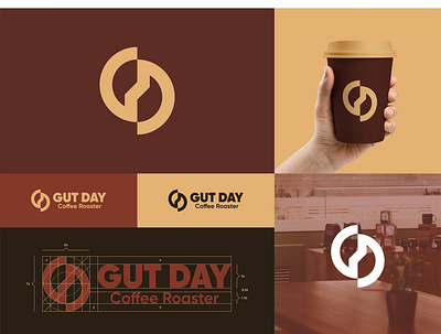 GUT DAY Coffee Roaster Logo brand brand identity branding branding design cafe coffee coffee bean coffeeshop company creative design icon logo