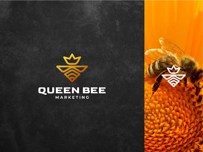 QUEEN BEE Marketing brand brand identity branding design icon logo logodesign queen queen bee symbol