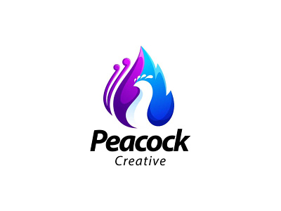 Peacock art brand identity branding creative design icon illustration logo logoanimal logodesign logogradient