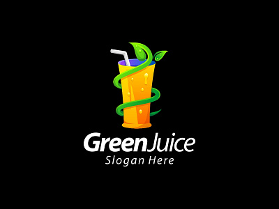 Green Juice Gradient Logo food fresh fruit green healthy icon illustration juice leaf logo symbol vector