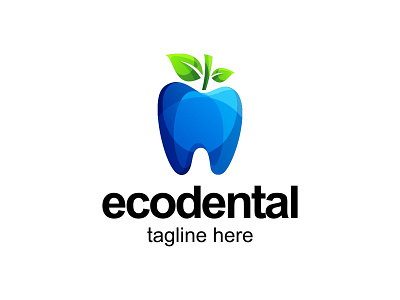 Eco Dental Logo Gradient concept dental dentist design eco health icon illustration logo medicine nature symbol