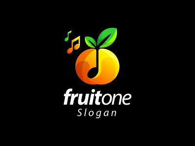Fruit Tone Music Logo Gradient audio business creative design food fresh fruit graphic healthy music symbol tone
