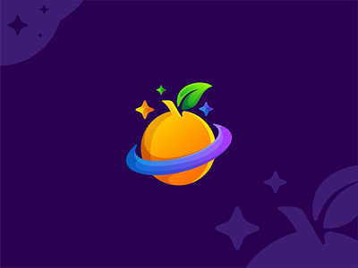 FRUIT + SPACE brand branding creative design fruit icon illustration logo logodesign orange space star symbol