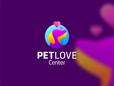 PET LOVE CENTER brand branding care character creative design icon illustration logo love pet petcare