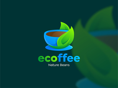 ECOFFEE Nature Beans art bean brand brand identity branding cafe coffee colorful company creative design graphic design icon illustration logo logogradient symbol vector