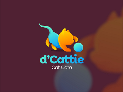 d'cattie cat care brand branding catlogo catlover creative design icon illustration logo mascot petlogo