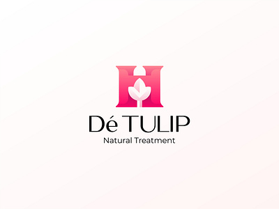 De TULIP Natural Treatment brand branding creative design flower graphic design icon illustration logo skincare treatment tulip