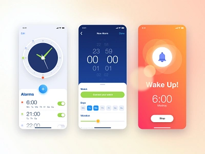 Alaram Clock alarm alarmclock days ios ios app schedule school app settings time ux ui watch week