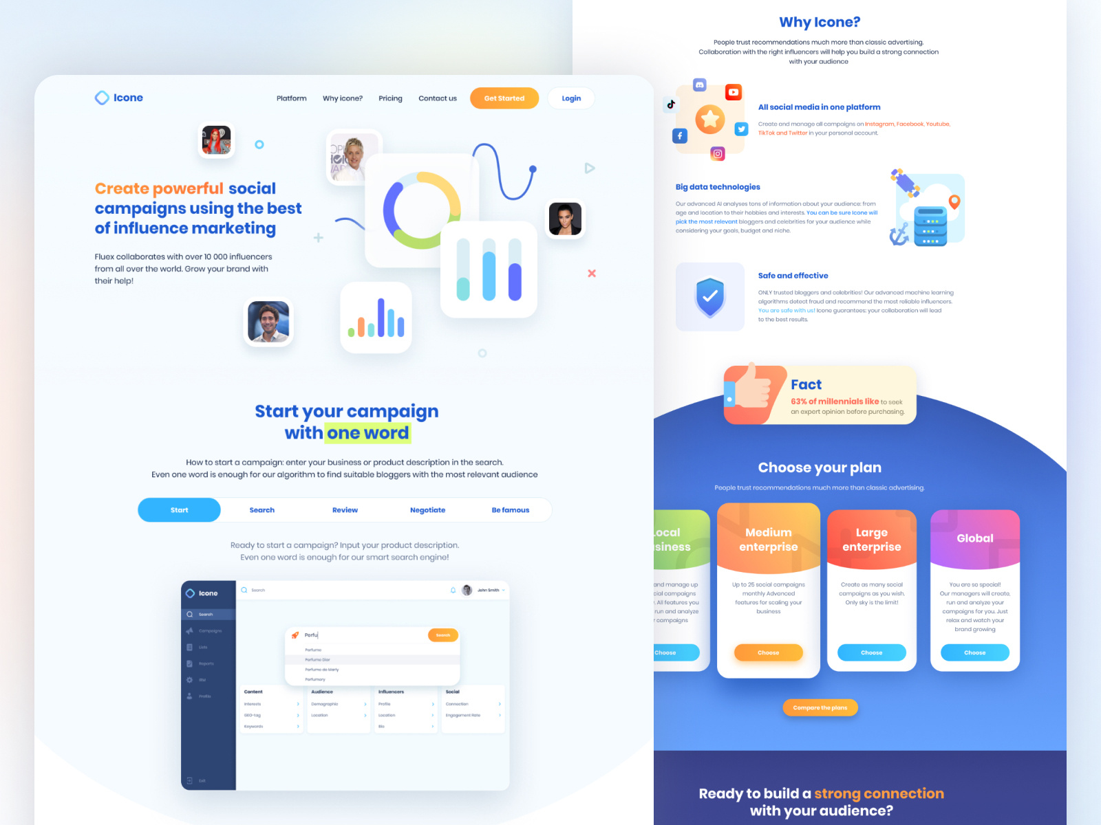 Icone. Landing page by Oleg Usachev on Dribbble