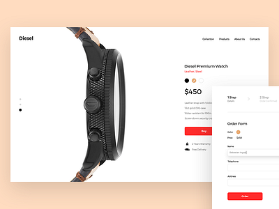 Shop Watch Concept ecommerce order product promo shop ui ux watch web