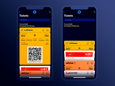 Air Tickets app crm dashboard flight interface ios list schedule tickets ui ux